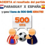 Sorteo de 5 bonos de 500 SMS gratis con Simyo, si aciertas el resultado del España-Paraguay