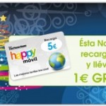 1 euro gratis de recarga por cada 5 con Happy Móvil