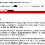 Cancelación por inactividad en Pepephone