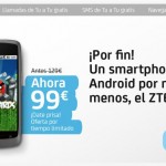 Móvil android Libre ZTE Blade por 99 euros con Tu