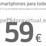 Móviles baratos, Android desde 59 euros en prepago, pero bloqueados con Tu