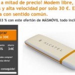 Módem USB libre y 1 Giga por 30 euros con cupón y MÁSmovil