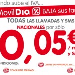 Movildia baja sus tarifas en prepago hasta 5 céntimos/minuto