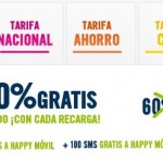 Doble de saldo de recarga gratis también con Happy Móvil