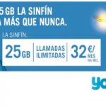 La Sinfín Yoigo ahora con 25 GB